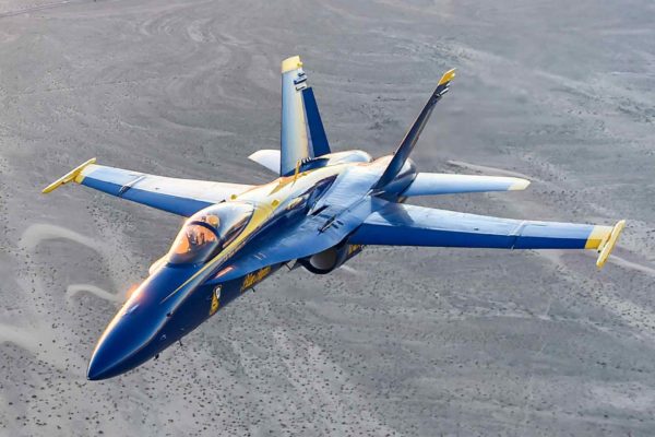Blue angels - Jet - flying over mountain range