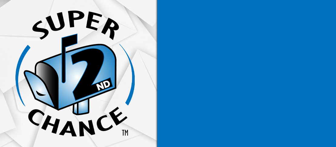Blue background with Super 2nd Chance logo