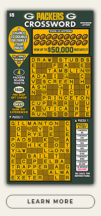 Packers Crossword WI Lottery Scratch Game