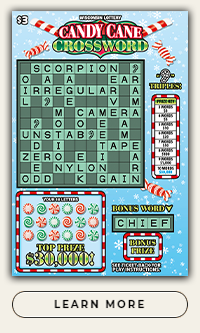 Candy Cane Crossword ticket art