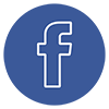 blue circle with white f line art making Facebook logo