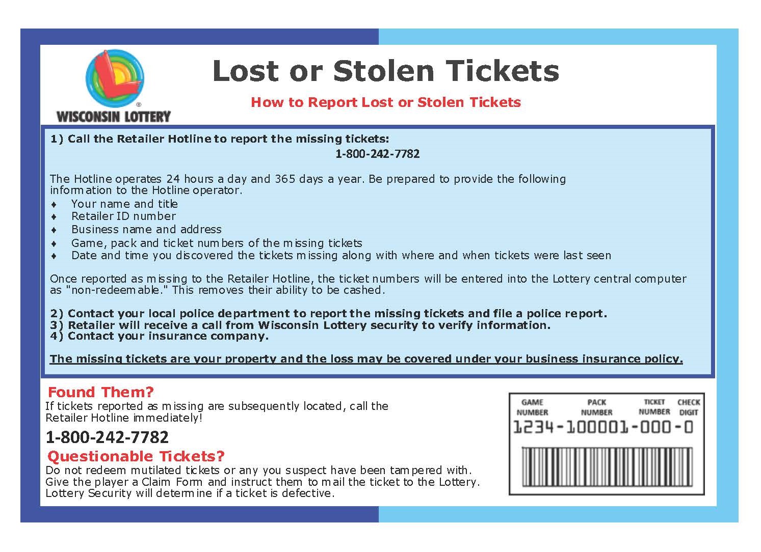 Stolen Tickets Wisconsin Lottery