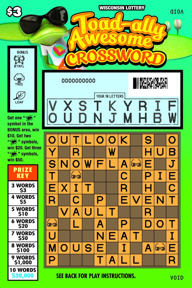 TOAD-ALLY AWESOME CROSSWORD (2163) | Wisconsin Lottery