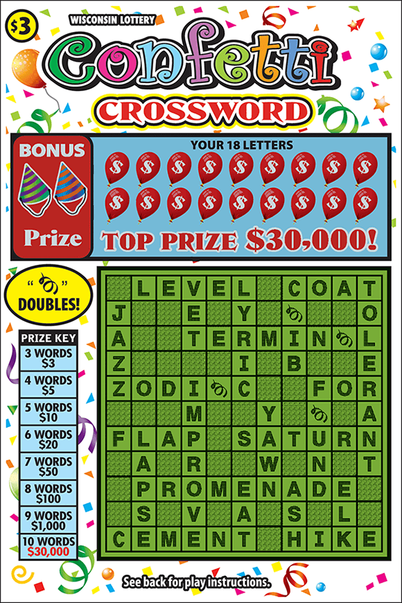 CONFETTI CROSSWORD (2176) Wisconsin Lottery