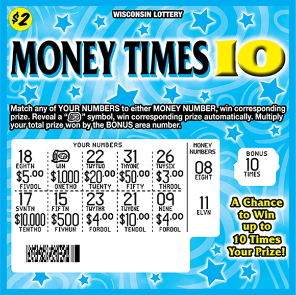 image of ticket with a blue background containing stars and swirls play area is scratched revealing white background and winning numbers on scratch ticket from wi lottery 