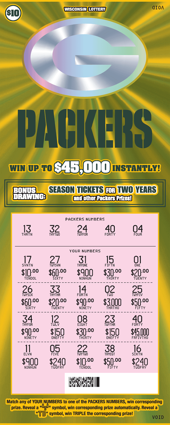 PACKERS (2273) Wisconsin Lottery