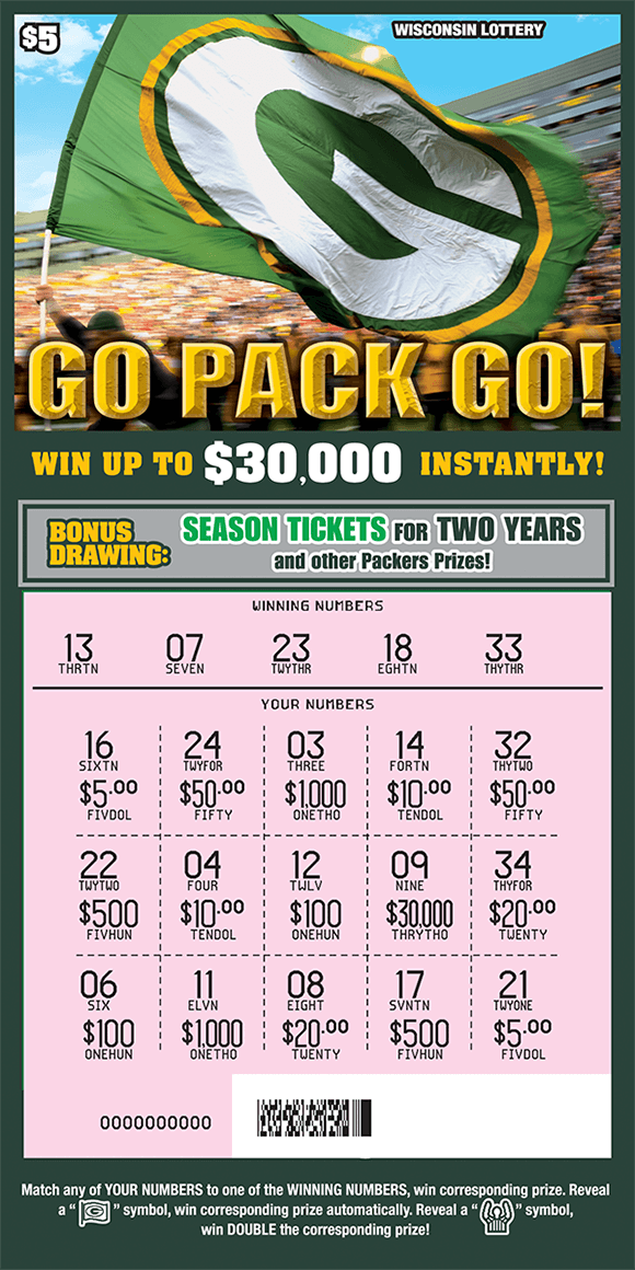 PACKERS (2472)  Wisconsin Lottery