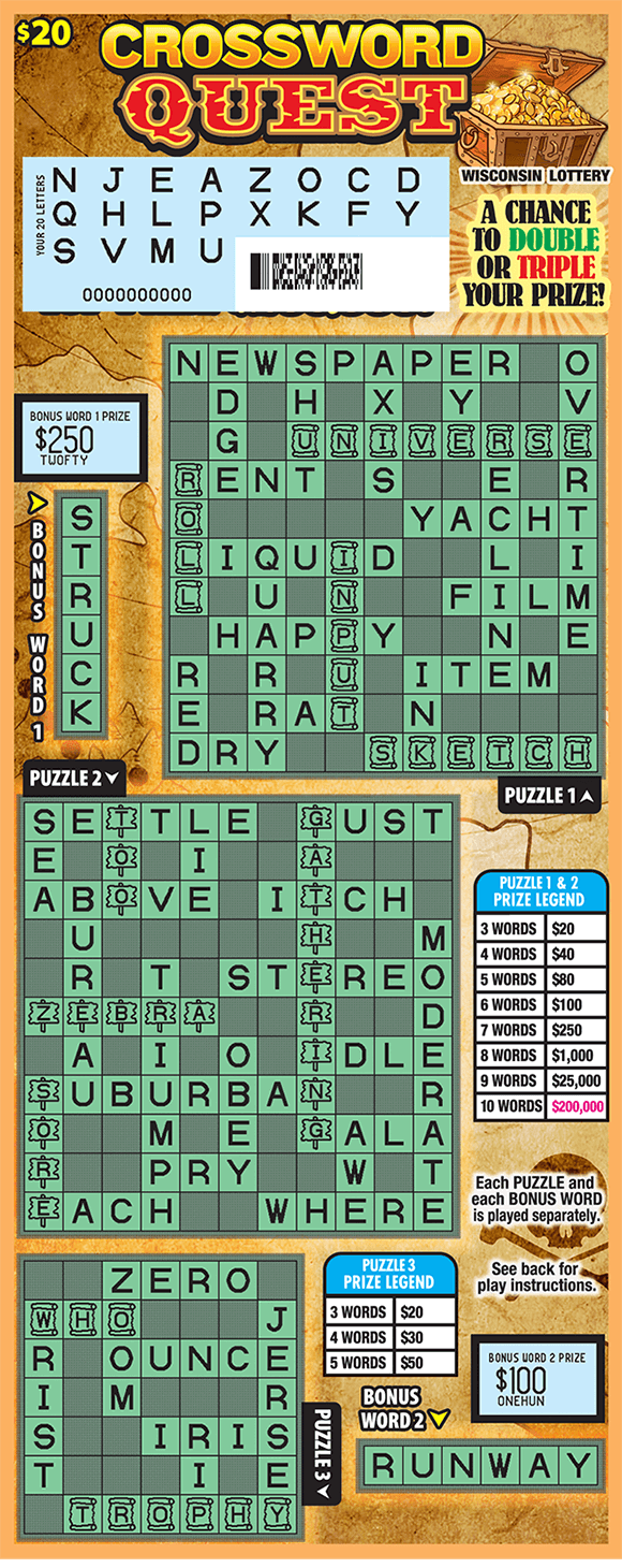 CROSSWORD QUEST (2355) Wisconsin Lottery