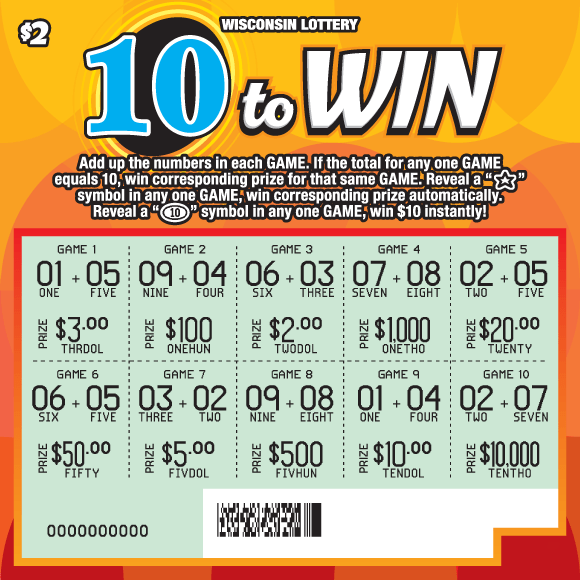 semi transparent orange and red circles in overlaid pattern with bright blue dollar sign icons on Wisconsin Lottery game