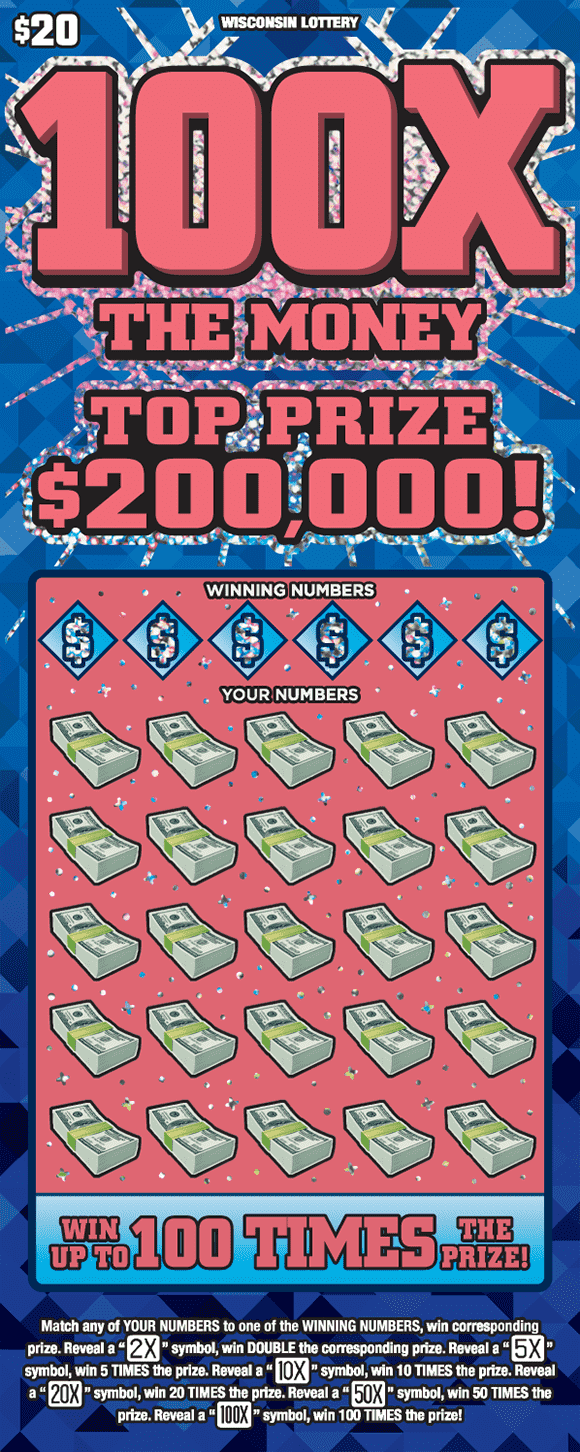 background filled with assortment of light and blue triangles with icons of stacks of money with big bold font in pink outlined by shimmering silver pattern 