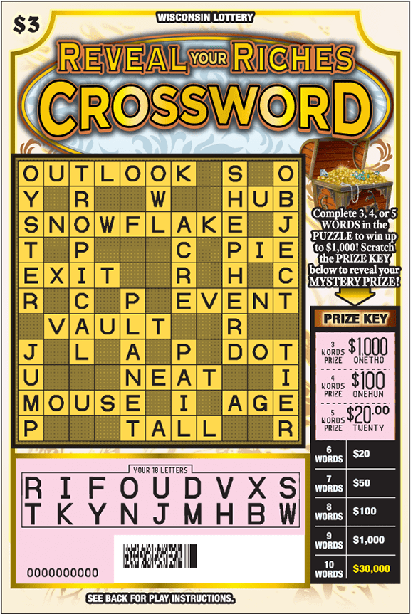 REVEAL YOUR RICHES CROSSWORD (2410) Wisconsin Lottery