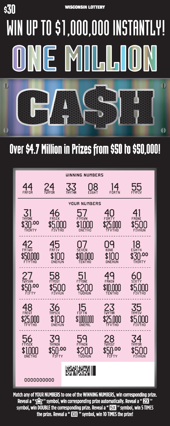 ONE MILLION CASH (2432) | Wisconsin Lottery