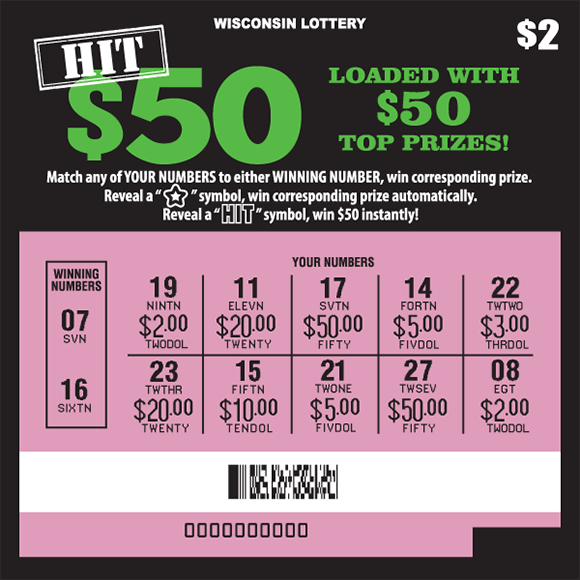 HIT $50 (2446)  Wisconsin Lottery