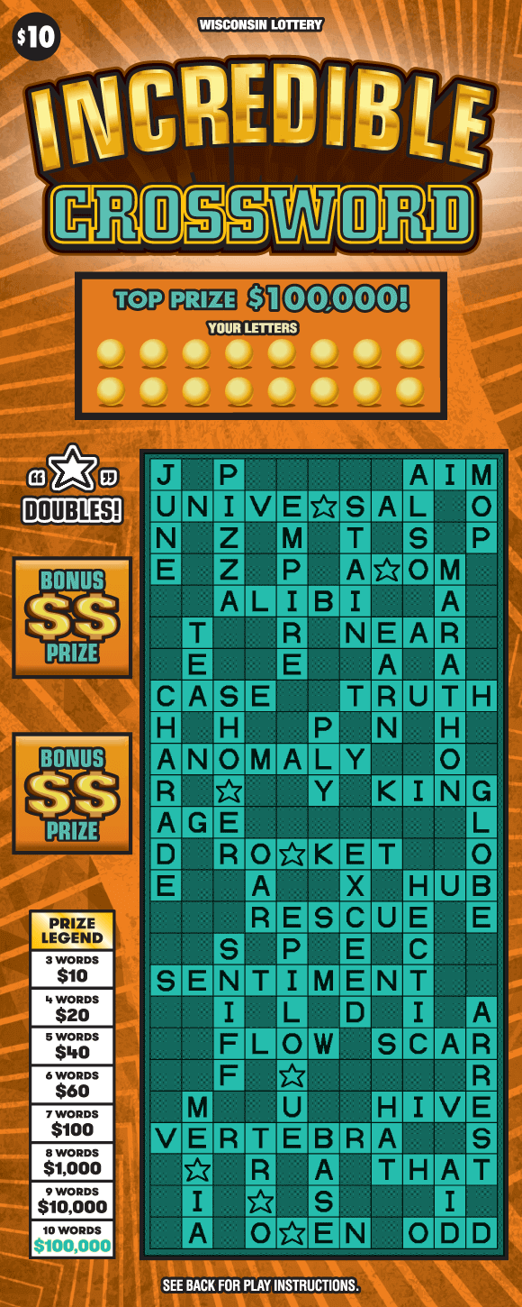 INCREDIBLE CROSSWORD (2465) Wisconsin Lottery