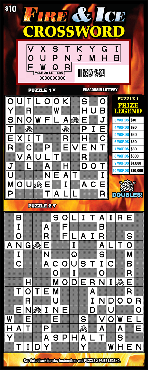 FIRE ICE CROSSWORD (2489) Wisconsin Lottery