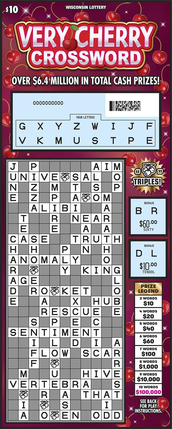 VERY CHERRY CROSSWORD (2522) Wisconsin Lottery