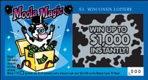 Moola Magic instant scratch ticket from Wisconsin Lottery - unscratched