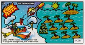 Cabin Fever instant scratch ticket from Wisconsin Lottery - unscratched