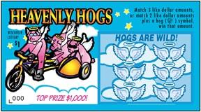 Heavenly Hogs instant scratch ticket from Wisconsin Lottery - unscratched