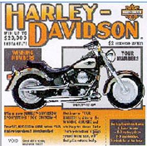 Harley Davidson instant scratch ticket from Wisconsin Lottery - unscratched