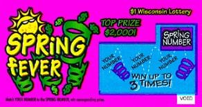 Spring Fever instant scratch ticket from Wisconsin Lottery - unscratched