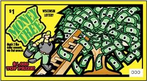Money Tree instant scratch ticket from Wisconsin Lottery - unscratched