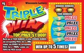 Triple Win instant scratch ticket from Wisconsin Lottery - unscratched