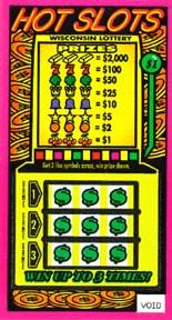 Hot Slots instant scratch ticket from Wisconsin Lottery - unscratched