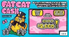 Fat Cat Cash instant scratch ticket from Wisconsin Lottery - unscratched