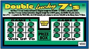 Double Lucky 7's Tripler instant scratch ticket from Wisconsin Lottery - unscratched