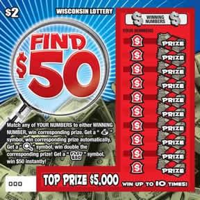 Find $50 instant scratch ticket from Wisconsin Lottery - unscratched
