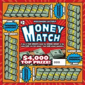 Money Match instant scratch ticket from Wisconsin Lottery - unscratched