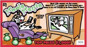Moola Mania instant scratch ticket from Wisconsin Lottery - unscratched