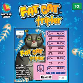 Fat Cat Tripler instant scratch ticket from Wisconsin Lottery - unscratched