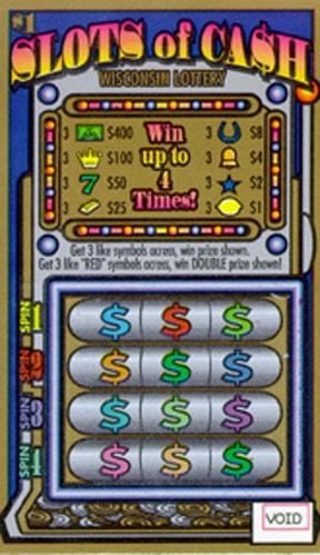Slots of Cash instant scratch ticket from Wisconsin Lottery - unscratched