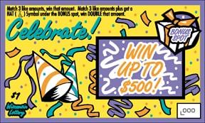 Celebrate instant scratch ticket from Wisconsin Lottery - unscratched