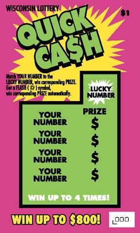 Quick Cash instant scratch ticket from Wisconsin Lottery - unscratched