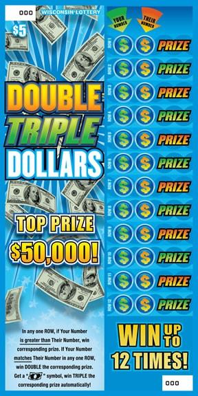 Doubler Tripler Dollars instant scratch ticket from Wisconsin Lottery - unscratched