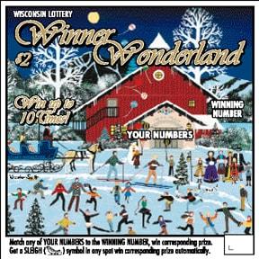 Winter Wonderland instant scratch ticket from Wisconsin Lottery - unscratched