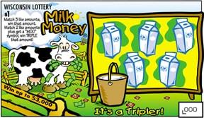 Milk Money instant scratch ticket from Wisconsin Lottery - unscratched