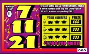 7-11-21 instant scratch ticket from Wisconsin Lottery - unscratched