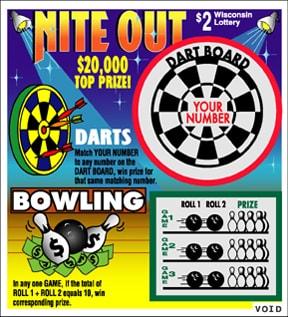Nite Out instant scratch ticket from Wisconsin Lottery - unscratched