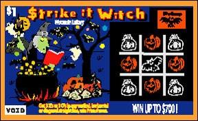 Strike it Witch instant scratch ticket from Wisconsin Lottery - unscratched