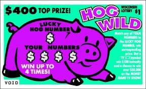 Hog Wild instant scratch ticket from Wisconsin Lottery - unscratched