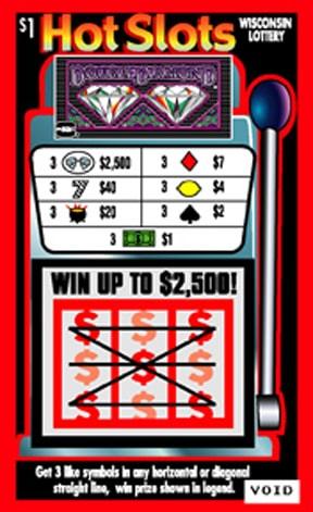 Hot Slots instant scratch ticket from Wisconsin Lottery - unscratched