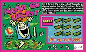 Happy Go Lucky instant scratch ticket from Wisconsin Lottery - unscratched