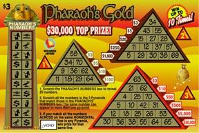 Pharaoh's Gold instant scratch ticket from Wisconsin Lottery - unscratched