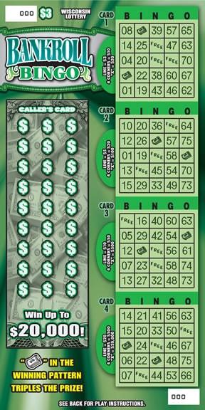 Bankroll Bingo instant scratch ticket from Wisconsin Lottery - unscratched
