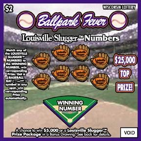 Ballpark Fever instant scratch ticket from Wisconsin Lottery - unscratched