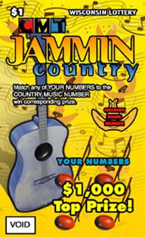 CTM Jammin' Country instant scratch ticket from Wisconsin Lottery - unscratched
